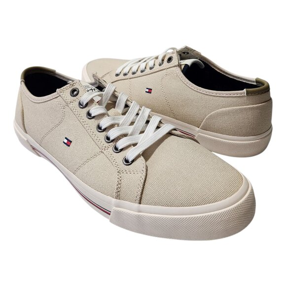 Tommy Hilfiger Men's Sneakers‎ Canvas Shoes Classic Beige 11